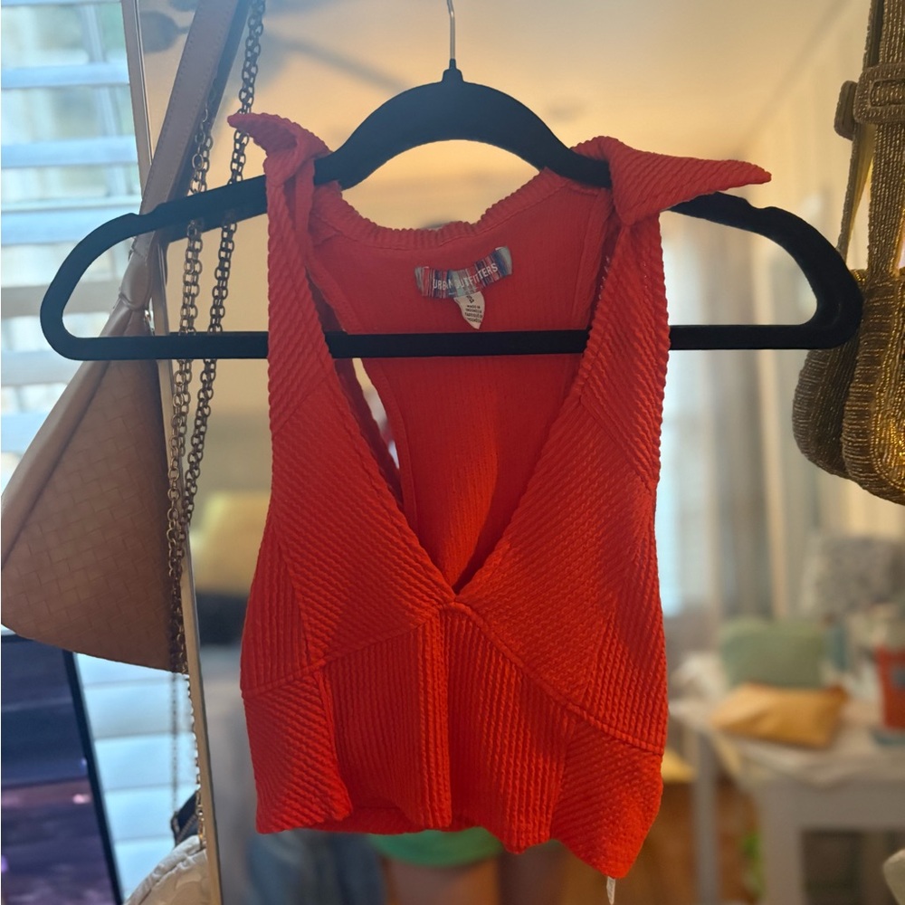 Urban Outfitters Vibrant Red/Orange Knit Crop Top